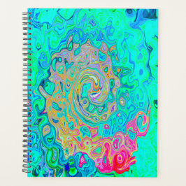 Groovy Abstract Retro Rainbow Liquid Swirl Planner