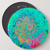 Groovy Abstract Retro Rainbow Liquid Swirl Ronde Button 6,0 Cm (Voorkant /achterkant)