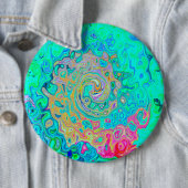 Groovy Abstract Retro Rainbow Liquid Swirl Ronde Button 6,0 Cm (In situ)