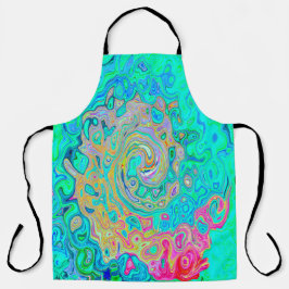 Groovy Abstract Retro Rainbow Liquid Swirl Schort