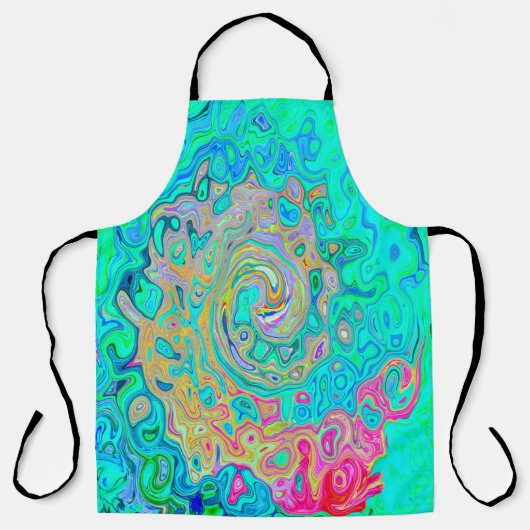 Groovy Abstract Retro Rainbow Liquid Swirl Schort (Voorkant)