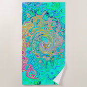 Groovy Abstract Retro Rainbow Liquid Swirl Strandlaken (Voorkant)