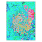 Groovy Abstract Retro Rainbow Liquid Swirl Tafelkleed (Voorkant)