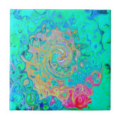 Groovy Abstract Retro Rainbow Liquid Swirl Tegeltje (Voorkant)