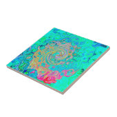 Groovy Abstract Retro Rainbow Liquid Swirl Tegeltje (Zijkant)