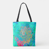 Groovy Abstract Retro Rainbow Liquid Swirl Tote Bag (Achterkant)