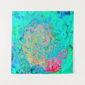 Groovy Abstract Retro Rainbow Liquid Swirl Wandkleed (Voorkant)
