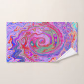Groovy Abstract Retro Red, Paars en roze zwijn Bad Handdoek (Handdoek)