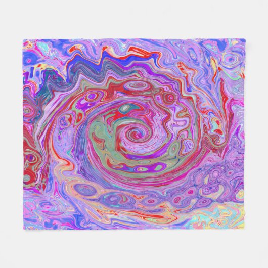 Groovy Abstract Retro Red, Paars en roze zwijn Fleece Deken (Voorkant (Horizontaal))