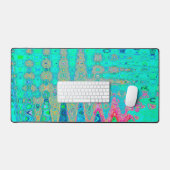 Groovy Abstract Retro Regenboog Atoomgolven Bureaumat (Keyboard & Muis)