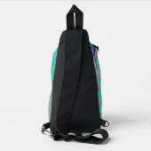 Groovy Abstract Retro Regenboog Atoomgolven Sling Bag (Achterkant)