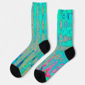 Groovy Abstract Retro Regenboog Atoomgolven Sokken (Links)