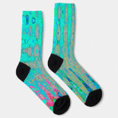 Groovy Abstract Retro Regenboog Atoomgolven Sokken (Rechts)