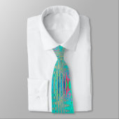Groovy Abstract Retro Regenboog Atoomgolven Stropdas (Gebonden)