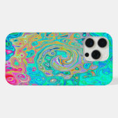 Groovy Abstract Retro Regenboog Vloeibare Draaikol iPhone Hoesje (Achterkant horizontaal)