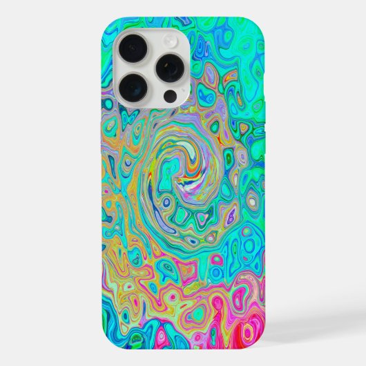 Groovy Abstract Retro Regenboog Vloeibare Draaikol iPhone Hoesje (Achterkant)