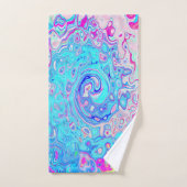 Groovy Abstract Retro Robin's Egg Blue Swirl Bad Handdoek (Handdoek)