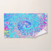 Groovy Abstract Retro Robin's Egg Blue Swirl Bad Handdoek (Handdoek)