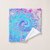 Groovy Abstract Retro Robin's Egg Blue Swirl Bad Handdoek (Wasdoekje)