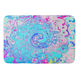 Groovy Abstract Retro Robin's Egg Blue Swirl Badmat