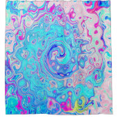 Groovy Abstract Retro Robin's Egg Blue Swirl Douchegordijn (Voorkant)