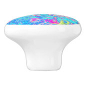 Groovy Abstract Retro Robin's Egg Blue Swirl Keramische Knop (Zijkant)