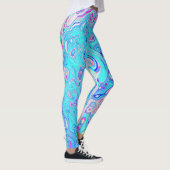 Groovy Abstract Retro Robin's Egg Blue Swirl Leggings (Rechts)