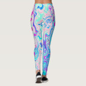 Groovy Abstract Retro Robin's Egg Blue Swirl Leggings (Achterkant)
