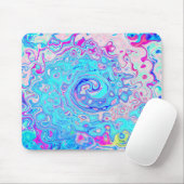 Groovy Abstract Retro Robin's Egg Blue Swirl Muismat (Met muis)