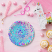 Groovy Abstract Retro Robin's Egg Blue Swirl Papieren Bordje (Feest)