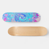 Groovy Abstract Retro Robin's Egg Blue Swirl Persoonlijk Skateboard (Horizontaal)