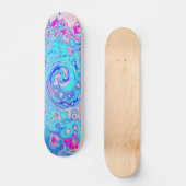 Groovy Abstract Retro Robin's Egg Blue Swirl Persoonlijk Skateboard (Voorkant)