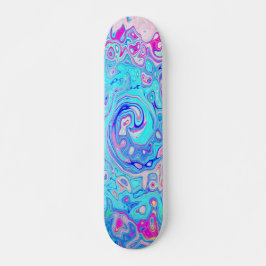Groovy Abstract Retro Robin's Egg Blue Swirl Persoonlijk Skateboard