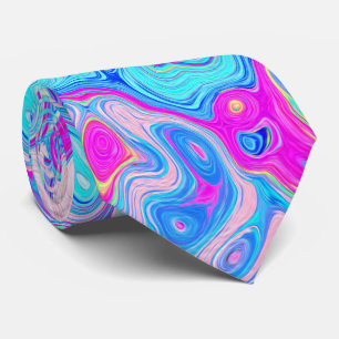 Groovy Abstract Retro Robin's Egg Blue Swirl Stropdas