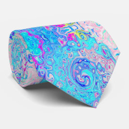 Groovy Abstract Retro Robin's Egg Blue Swirl Stropdas