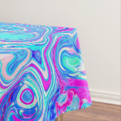 Groovy Abstract Retro Robin's Egg Blue Swirl Tafelkleed (Voorbeeld)