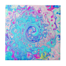Groovy Abstract Retro Robin's Egg Blue Swirl