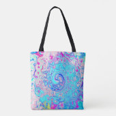 Groovy Abstract Retro Robin's Egg Blue Swirl Tote Bag (Achterkant)