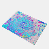 Groovy Abstract Retro Robins Ei Blauw Draaien Deurmat (Schuin)