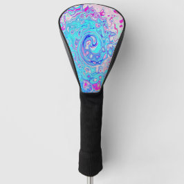 Groovy Abstract Retro Robins Ei Blauw Draaien Golfheadcover