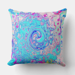 Groovy Abstract Retro Robins Ei Blauw Draaien Kussen