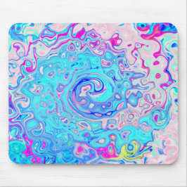 Groovy Abstract Retro Robins Ei Blauw Draaien Muismat