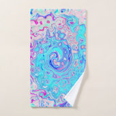 Groovy Abstract Retro Robins Ei Blauw Draaikolk Bad Handdoek (Handdoek)