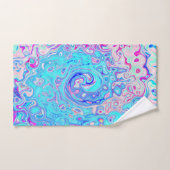 Groovy Abstract Retro Robins Ei Blauw Draaikolk Bad Handdoek (Handdoek)