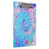 Groovy Abstract Retro Robins Ei Blauw Draaikolk Klembord (Rechts)