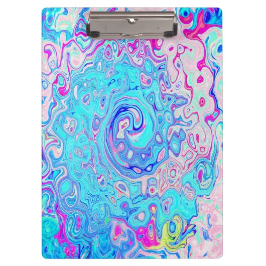 Groovy Abstract Retro Robins Ei Blauw Draaikolk Klembord (Voorkant)