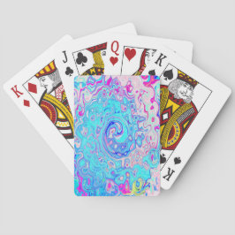 Groovy Abstract Retro Robins Ei Blauw Draaikolk Pokerkaarten