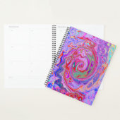 Groovy Abstract Retro Rood, Paars en Roze Wervelin Planner (Display)
