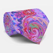 Groovy Abstract Retro Rood, Paars en Roze Wervelin