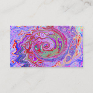 Groovy Abstract Retro Rood, Paars en Roze Wervelin Visitekaartje